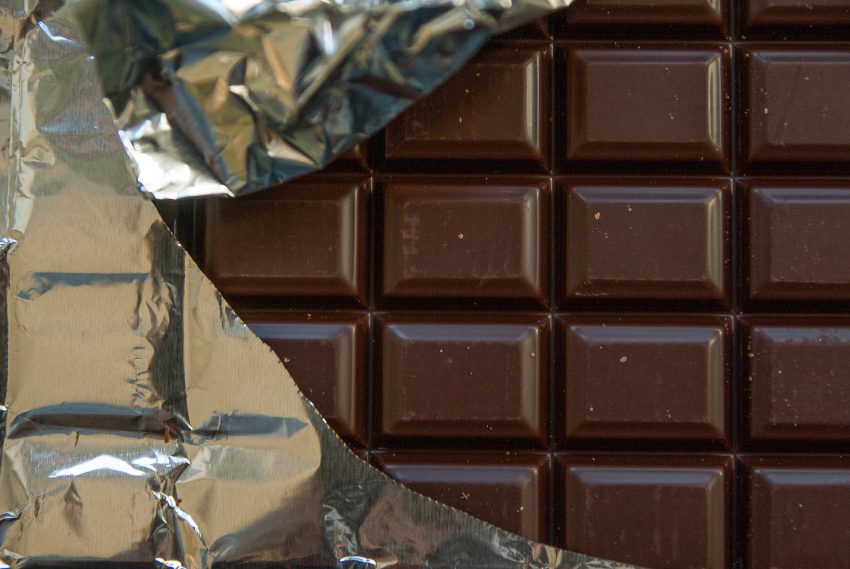 Unwrapping dark vegan chocolate bars